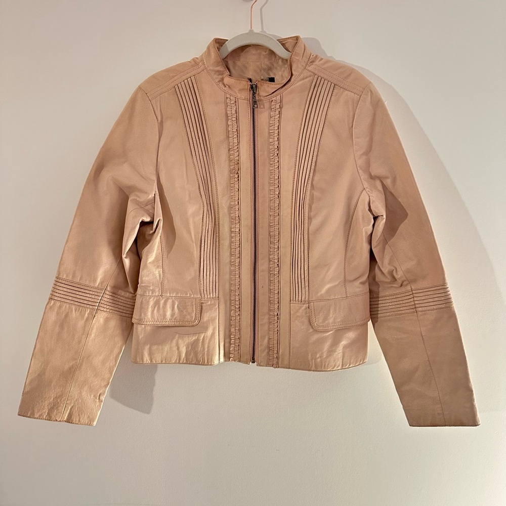 Light Pink Leather Jacket